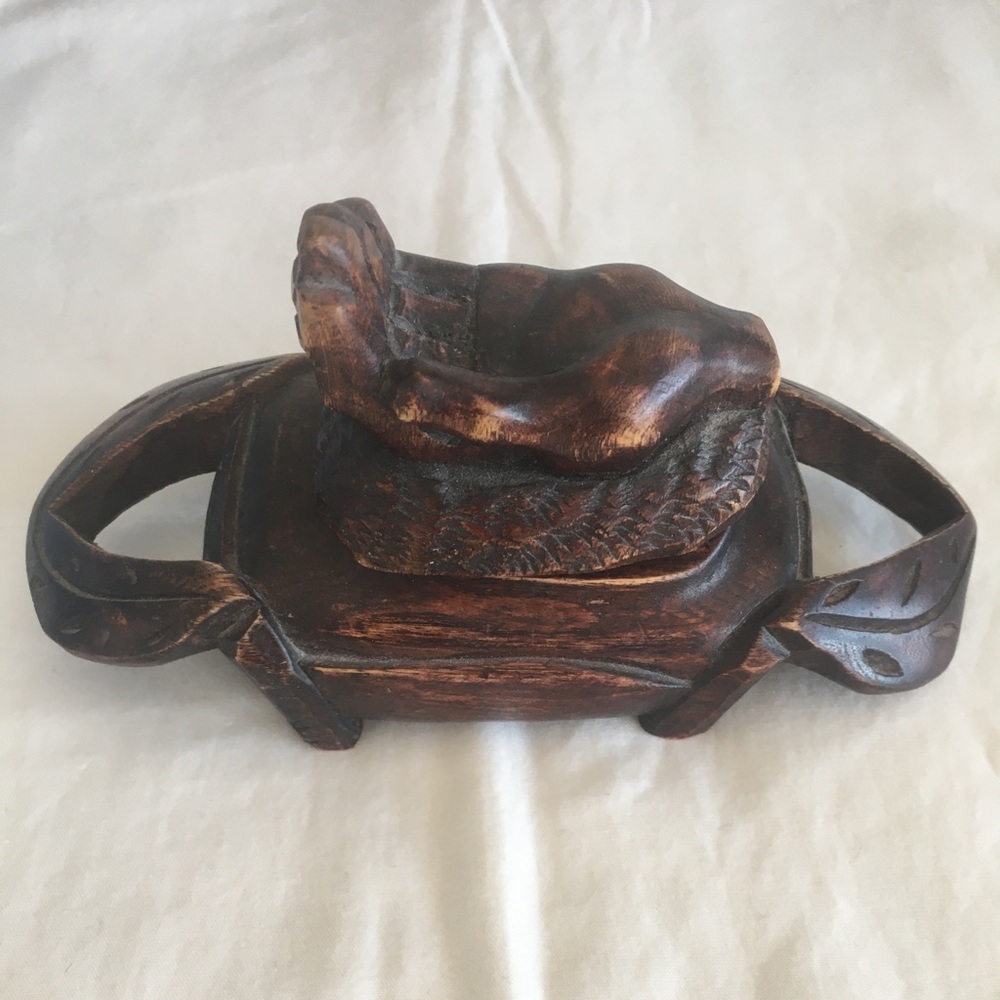 South African Hand-carved Wooden GENEROSITY Trinket Box